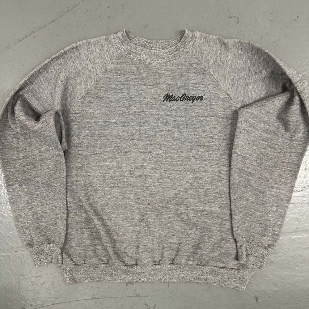 Vintage MacGregor Mens Sweatshirt XL Gray Preowned Raglan Stains